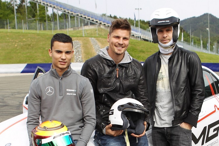 Pascal Wehrlein mit Sebastian Prödl und Andreas Ivanschitz