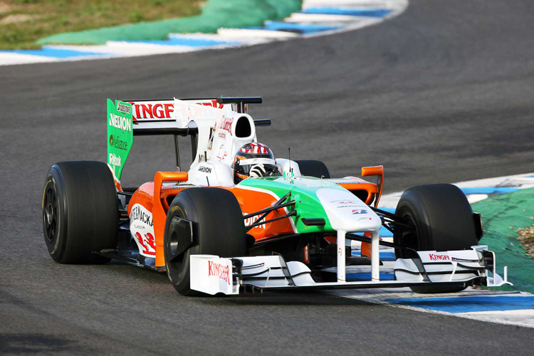 Der US-Amerikaner J.R. (John Randal) Hildebrand beim Test mit Force India in Jerez 2009