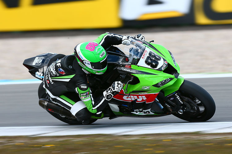 Kawasaki-Pilot Randy Krummenacher in Assen