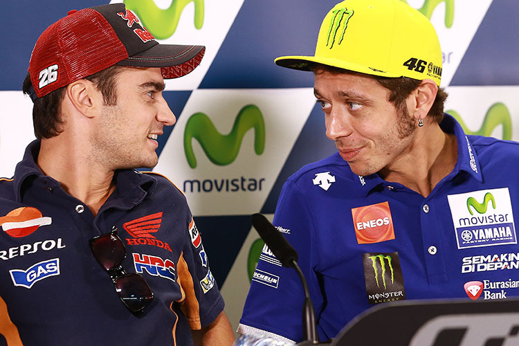 Dani Pedrosa mit Valentino Rossi