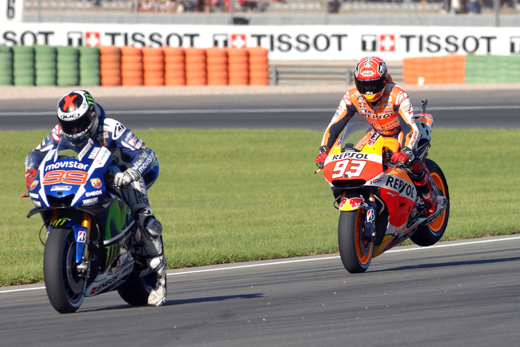 Die zwei Schnellsten aus dem Qualifying: Jorge Lorenzo vor Marc Márquez