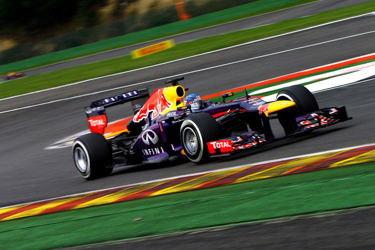 Zum zweiten Mal durfte Sebastian Vettel auf dem Circuit de Spa-Francorchamps einen GP-Sieg feiern