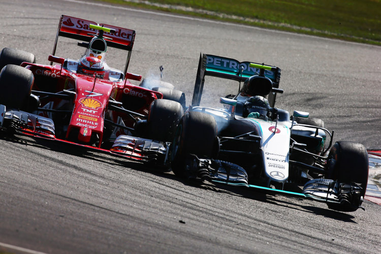 Kimi Räikkönen: «Als Rosberg sich vorbeidrückte, musste ich nach rechts ausweichen, um einen harten Crash zu vermeiden»