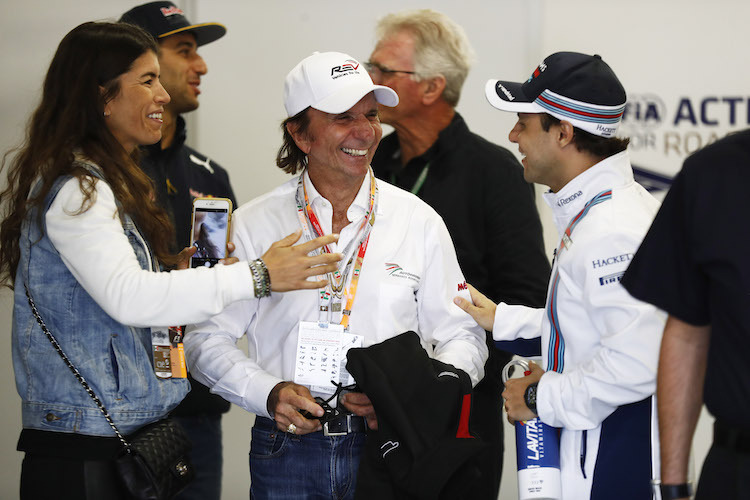 Emerson Fittipaldi (Mitte) beim Mexiko-GP