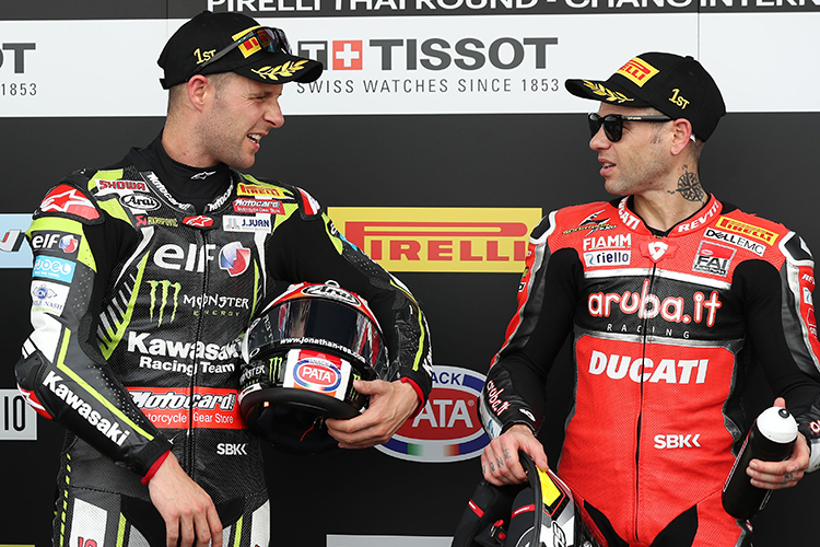 Jonathan Rea (li.) und Alvaro Bautista