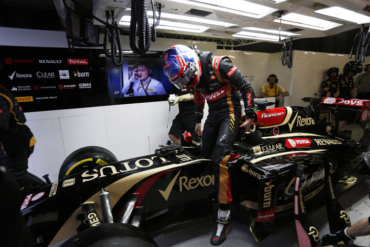 Frust pur: Romain Grosjean musste seinen Lotus schon nach den ersten 18 Minuten abstellen