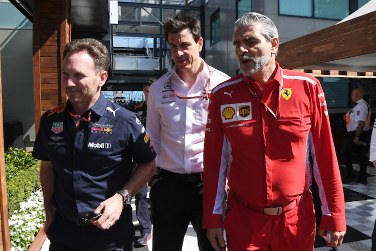 Christian Horner, Toto Wolff und Maurizio Arrivabene