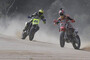 Valentino Rossi und Marc Márquez 2014 beim Flat Track-Training auf Rossis Ranch