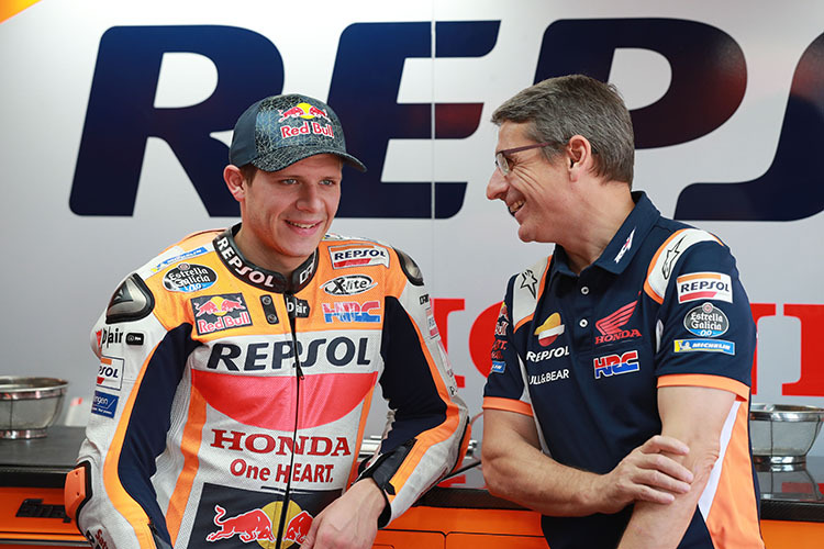 Stefan Bradl mit Crew-Chief Ramón Aurin