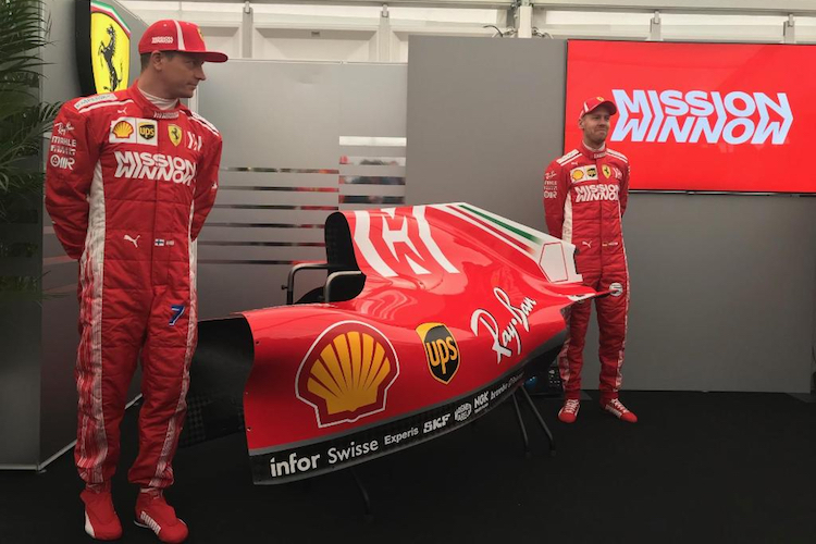 Kimi Räikkönen und Sebastian Vettel tragen den Schriftzug der Philip Morris-Initiative auf der Brust