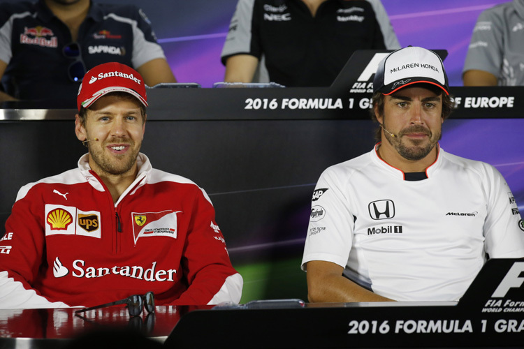 Sebastian Vettel und Fernando Alonso in Baku