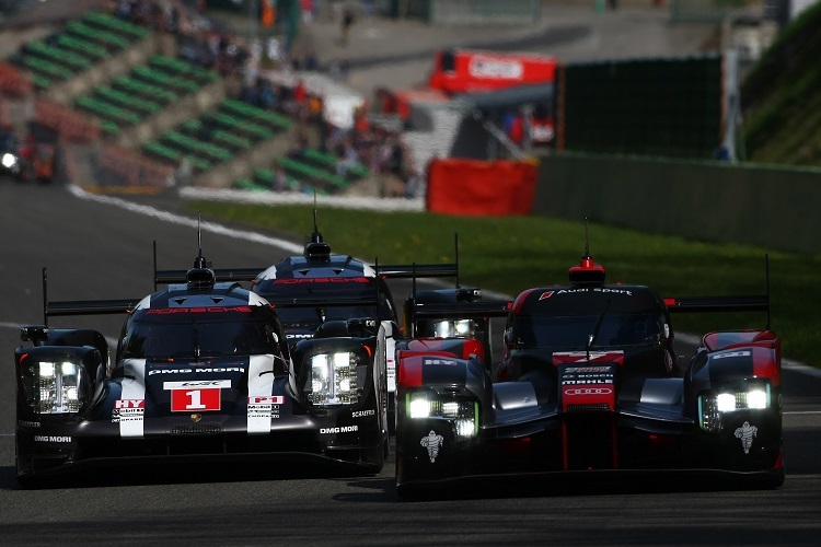 Der Porsche 919 Hybrid (li.) und der Audi R18 (r.) werden in Spa nicht alleine um den Sieg kämpfen