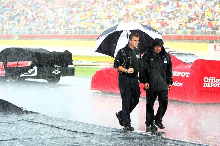 Regen verhinderte den Start am Sonntag