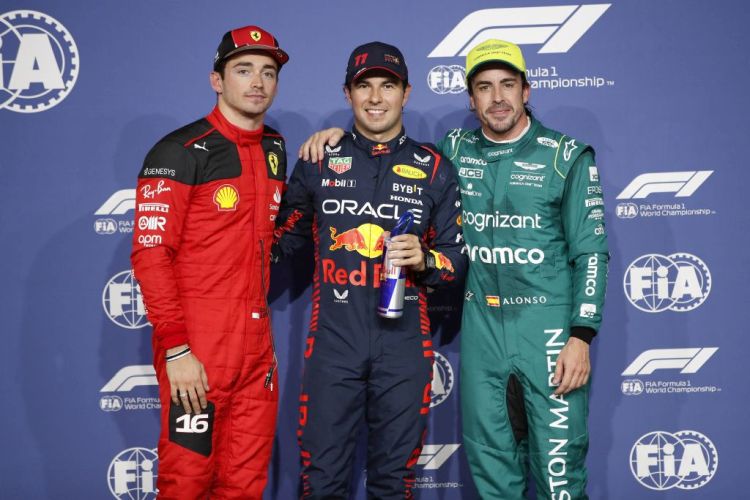Charles Leclerc, Sergio Perez & Fernando Alonso