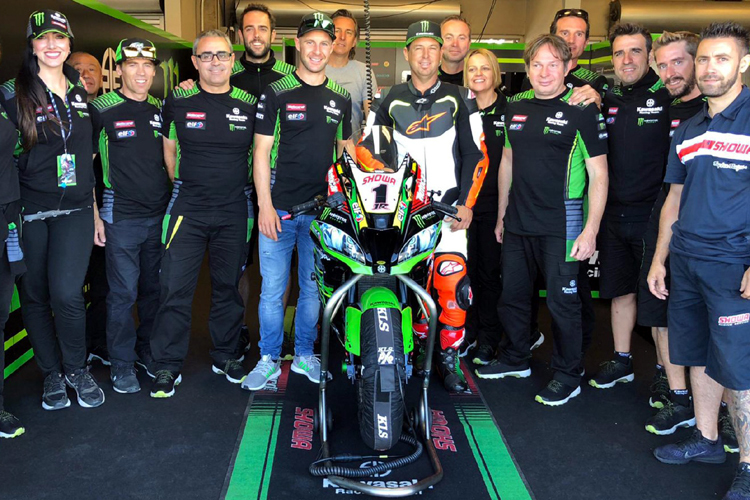 Die Kawasaki-Crew mit Jonathan Rea und Jeremy McGrath