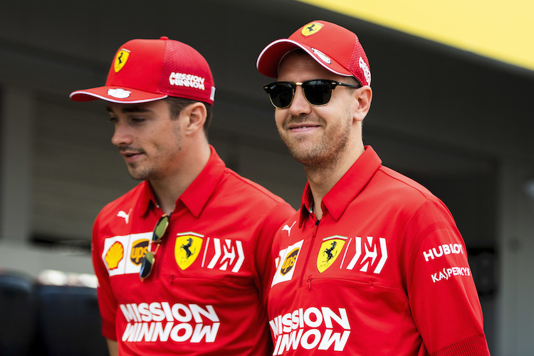 Sebastian Vettel und Charles Leclerc