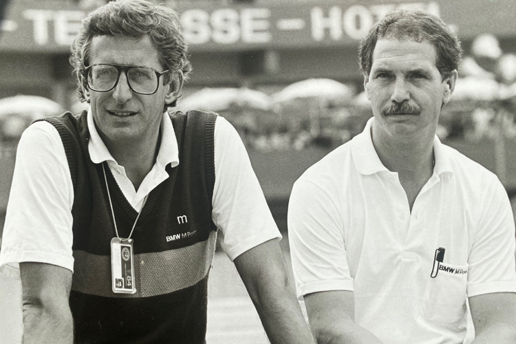 Lieber Pressesprecher: Mahla 1984 mit BMW-Rennleiter Dieter Stappert (l.)