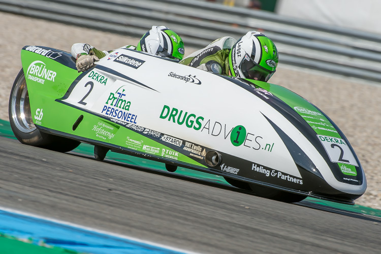 Endeveld/Remmé waren auf dem Lausitzring mit ihrem 600er-WM-Gespann am Start