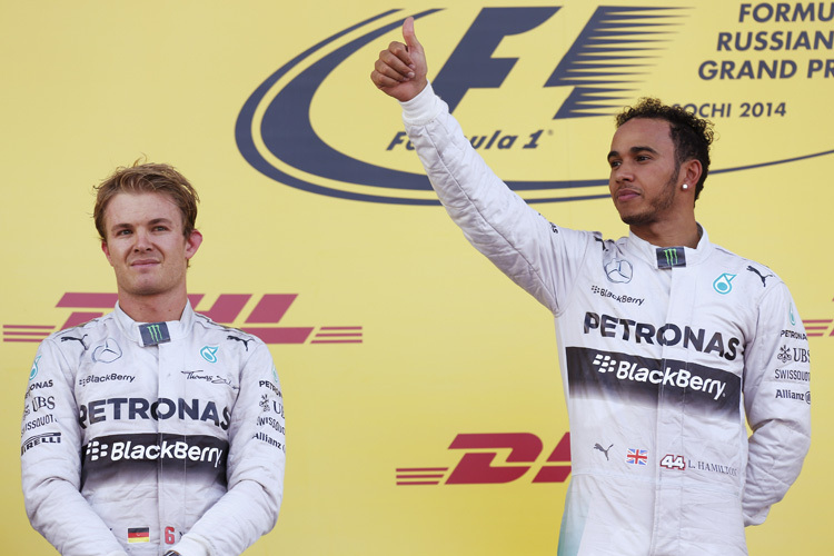 Das Bild sagt alles: Rosberg nur Zweiter, Hamilton triumphiert