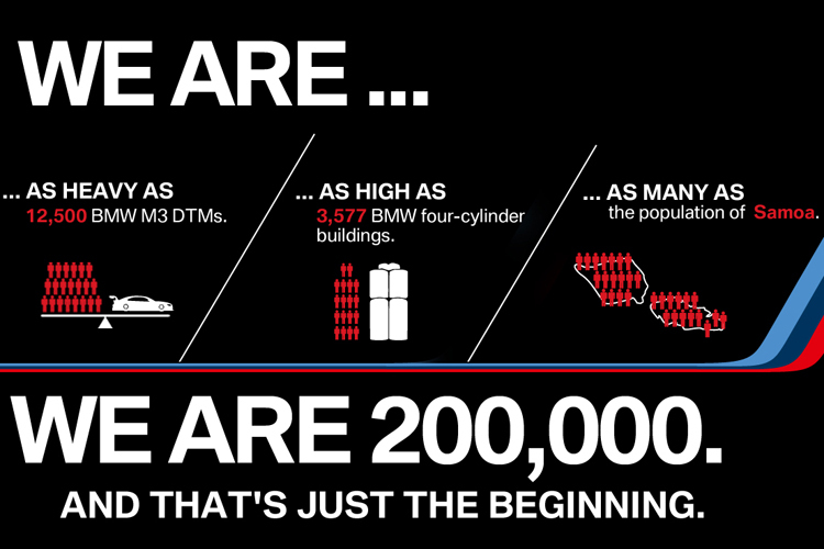 BMW-Fangemeinde: So schwer wie 12'500 BMW M3 DTM