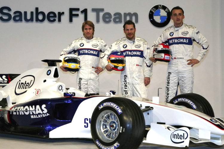 Das BMW-Sauber-Trio 2006: Nick Heidfeld, Jacques Villeneuve, Robert Kubica