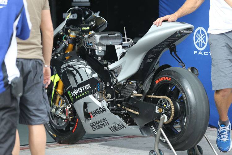 In der Sepang-Boxengasse: Das Bike von Valentino Rossi