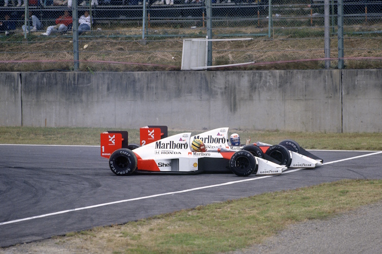 Finale in Suzuka 1989: Senna und Prost sind kollidiert