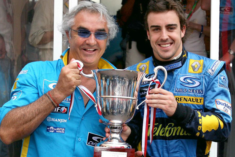 Flavio Briatore und Fernando Alonso 2006 in Monaco – Erfolg mit Renault