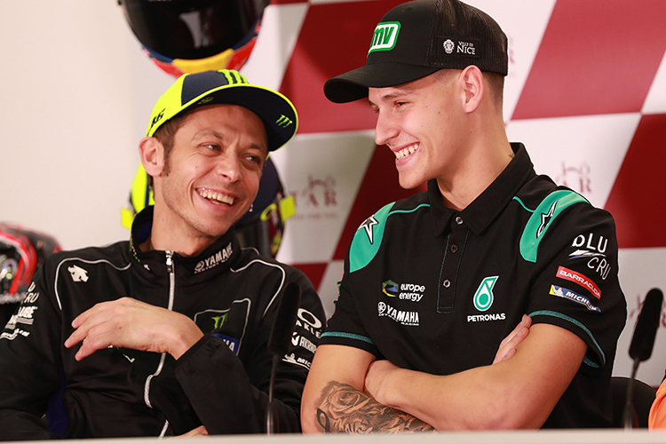 Valentino Rossi (li.) und Fabio Quartararo