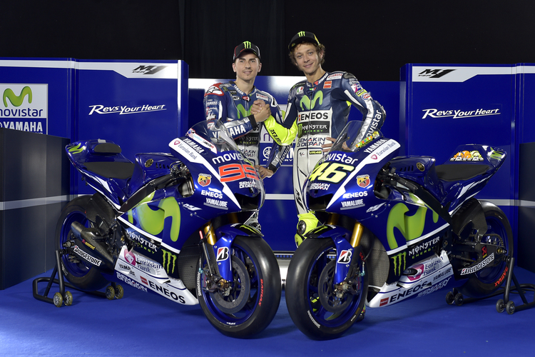 Erste Bewährungsprobe 2015: Jorge Lorenzo und Valentino Rossi im neuen Design