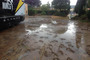 Hochwasser im Tech3-Teamquartier