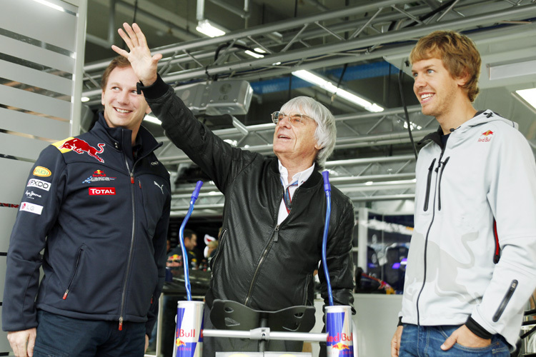 Ecclestone mit Champion Sebastian Vettel (re.)