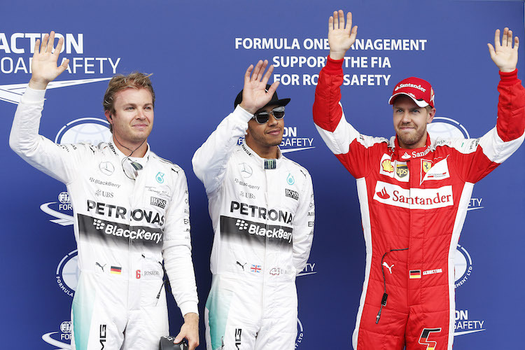 Die Schnellsten des Qualifyings: Rosberg, Hamilton, Vettel