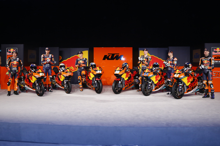 Die Red Bull KTM-Armada: Antonelli, Bendsneyder, Espargaró, Smith, Oliveira und Binder