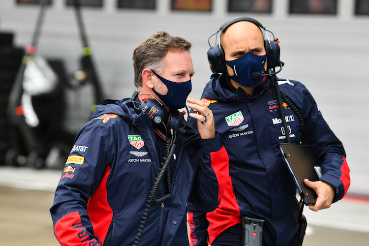 Christian Horner (links) in Ungarn