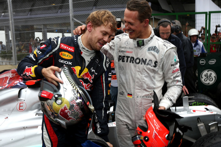 Sebastian Vettel und Michael Schumacher