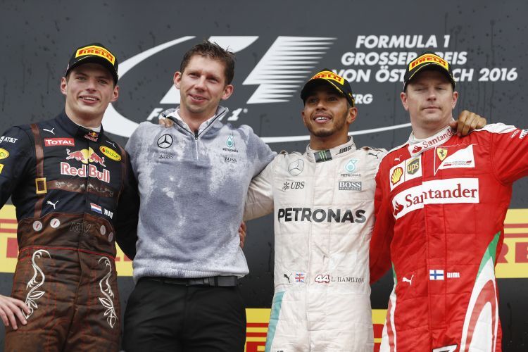 Max Verstappen, Lewis Hamilton & Kimi Räikkönen