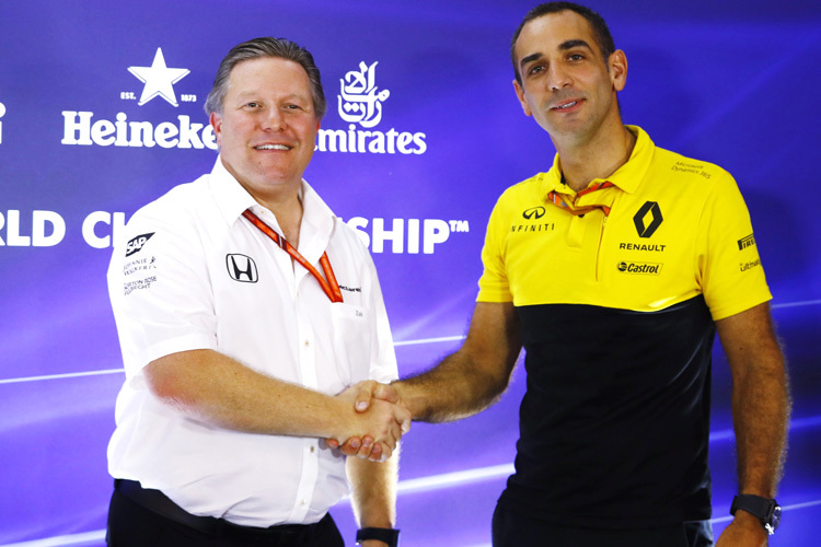 McLaren-Direktor Zak Brown mit Renault-Sport-Geschäftsleiter Cyril Abiteboul
