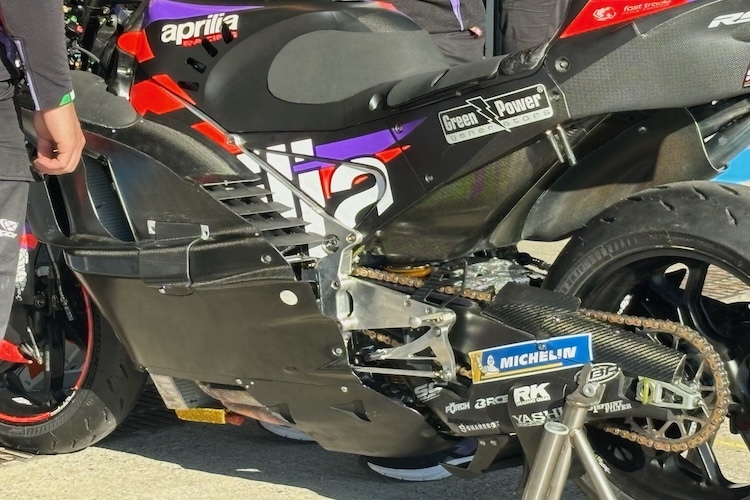Noch mit 1000 ccm. Weiter entwickelte RS-GP beim Test in Jerez