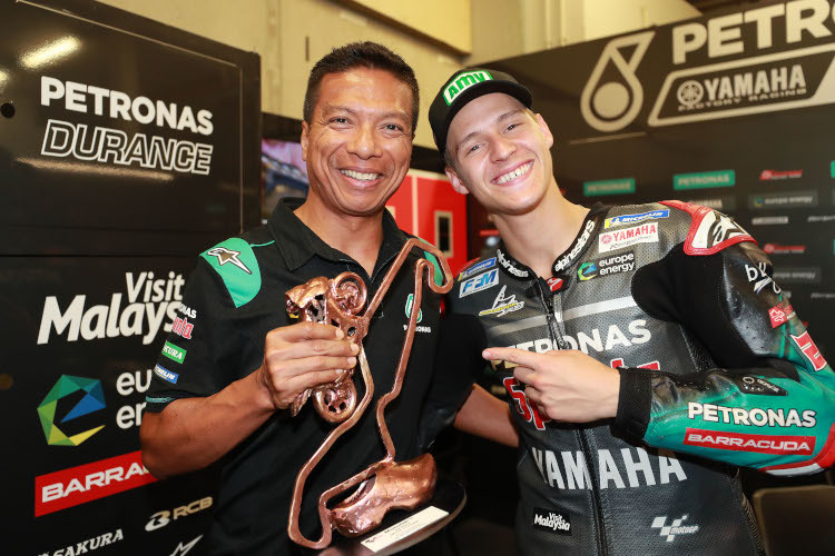 Razlan Razali mit seinem Vorzeige-MotoGP-Rookie Fabio Quartararo