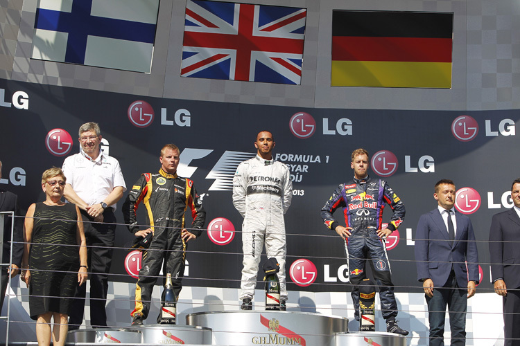 Die besten Drei des Ungarn-GP 2013