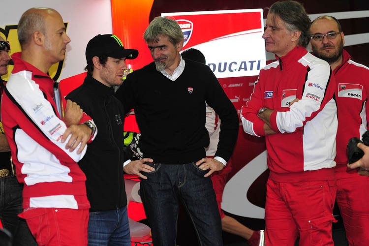 Sorgenfalten bei Ducati: Crew-Chief Romagnoli, Crutchlow, Dall'Igna und Ciabatti