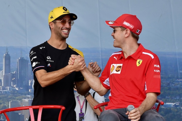 Daniel Ricciardo und Sebastian Vettel