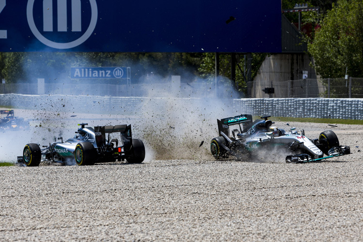 Nico Rosberg und Lewis Hamilton in Spanien