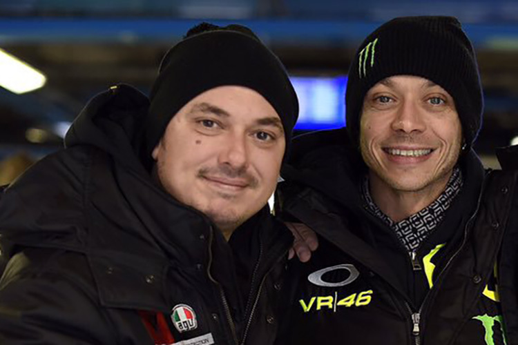 Uccio mit seinem Kumpel Valentino Rossi