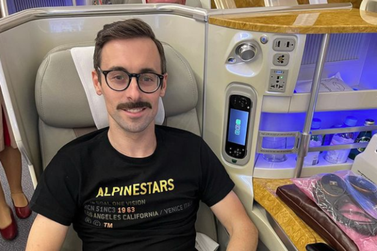 Hier noch im Flieger: Eugene Laverty