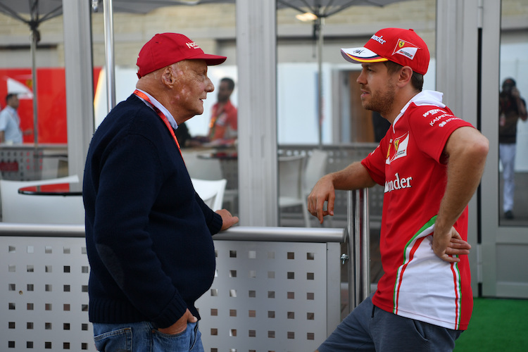 Niki Lauda und Sebastian Vettel