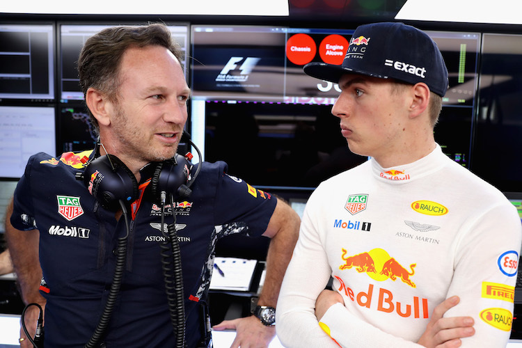 Christian Horner mit Max Verstappen