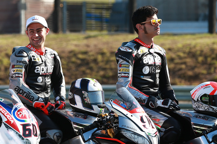 Starkes Aprilia-Duo: Leon Haslam (li.) und Jordi Torres