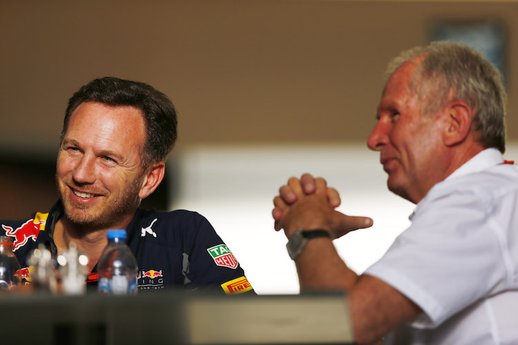 Dr. Helmut Marko (re.) und Red-Bull-Teamchef Christian Horner